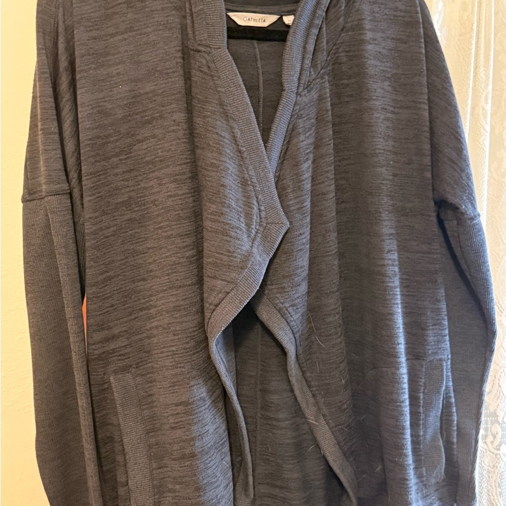 Athleta Charcoal Gray Open-Front Cardigan
